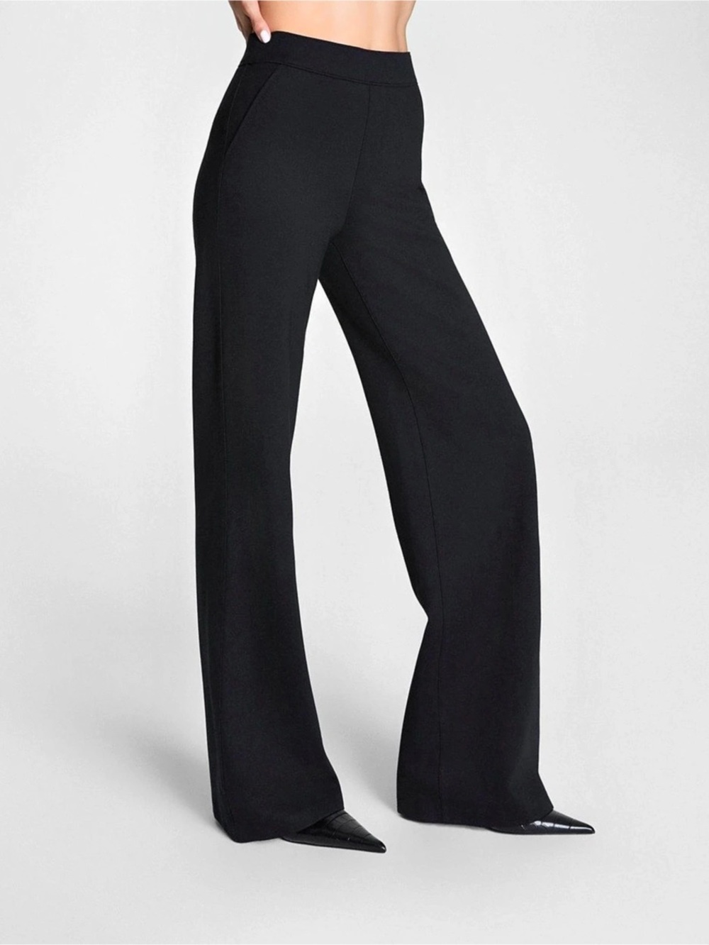 Halara Black Rayon Stretch Flare Pants Comfy Work Wear Trousers, size M